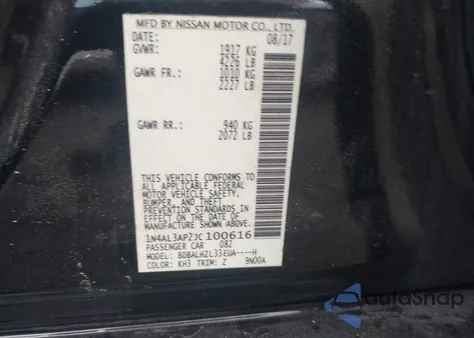 2018 Nissan Altima 2.5 Sr from USA, damaged, VIN 1N4AL3AP2JC100616